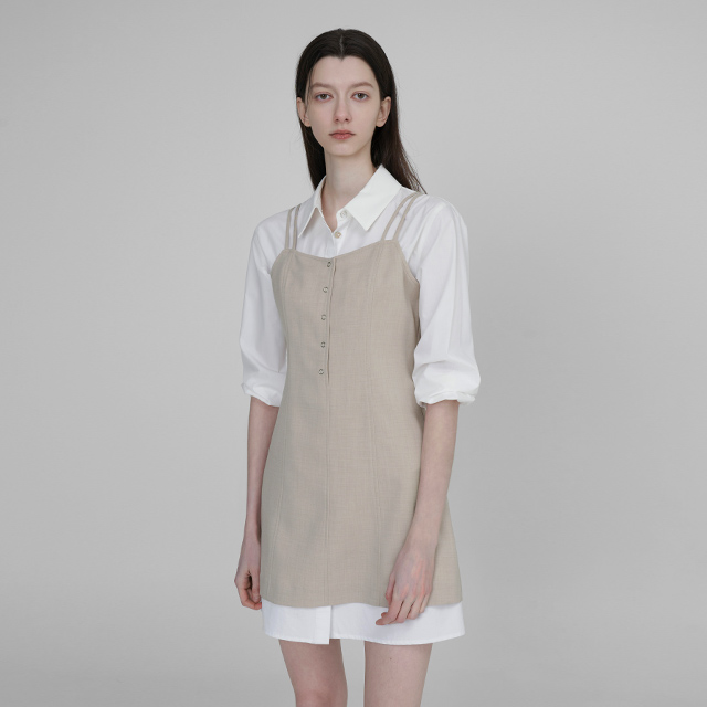 (OP-6024) Jane 背帶分層連衣裙